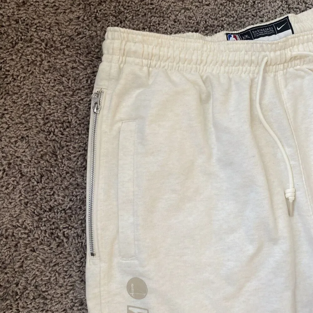 Nike NBA Golden State Warriors Sweatpants Team Issue Cream DN7916-027 Size 2XL